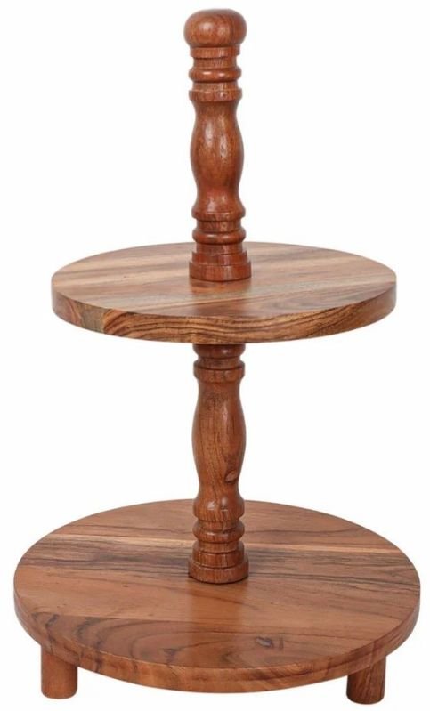 Two Tier Wooden Cake Stand
