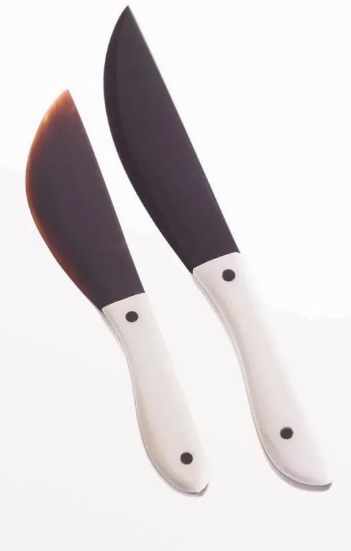 White and Brown Horn Butter Knife Set
