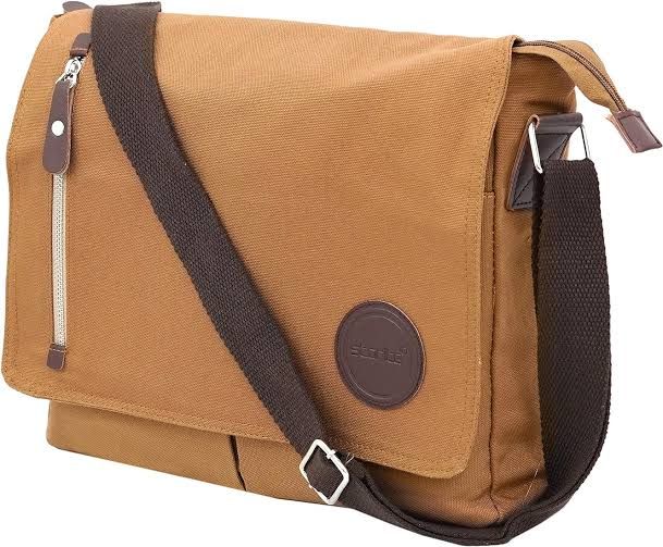 Light Brown Leather Office Sling Bags