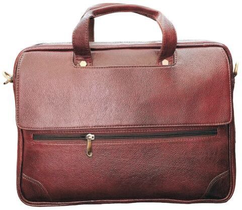 Men Maroon Office Leather Bags