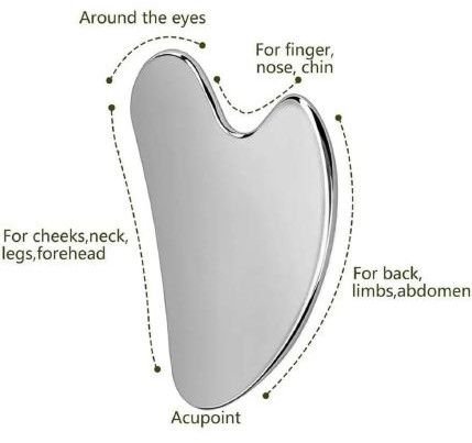 Stainless Steel Gua Sha Massage Tool, For Face Massager
