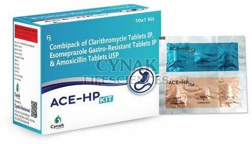 Ace HP Kit Clarithromycin Esomeprazole Gastro Resistant Amoxycillin Tablets
