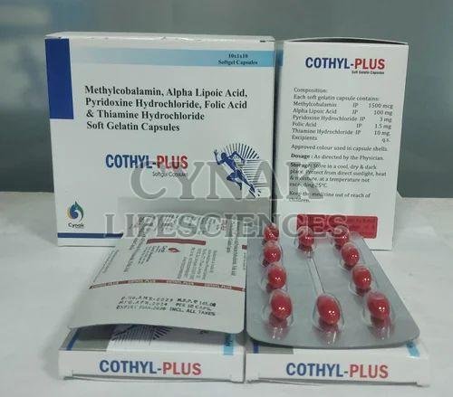 Cothyl Plus Methylcobalamin Alpha Lipoic Acid Pyridoxine Hcl Folic Thiamine Hcl Softgel Capsules