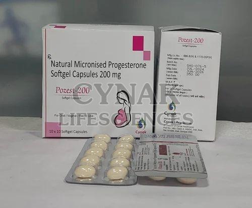 Pozest 200mg Natural Micronised Progesterone Softgel Capsules