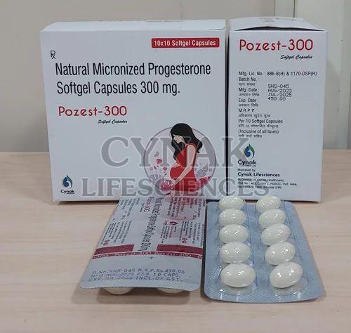 Pozest 300mg Natural Micronised Progesterone Softgel Capsules