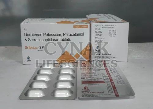 Srfenac SP Diclofenac Paracetamol Serratiopeptidase Tablets
