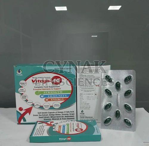 Vitcyn 4G Omega 3 Ginseng Green Tea Ginkgo Biloba,grape Seed Multivitamin Multimineral Capsules