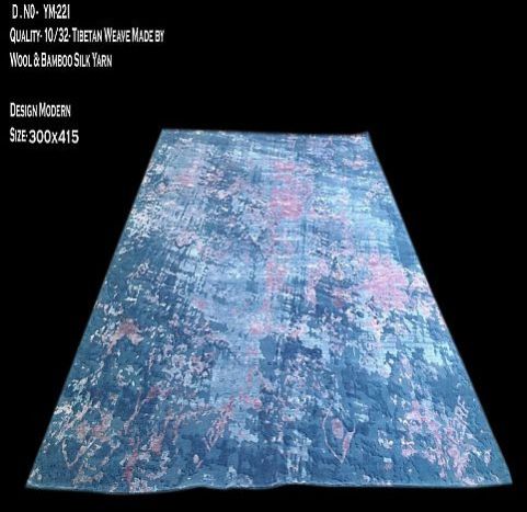 300x415 Inch Blue Tibetan Weave Bamboo Silk Rug