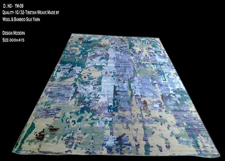 300x415 Inch Multicolor Tibetan Weave Bamboo Silk Rug
