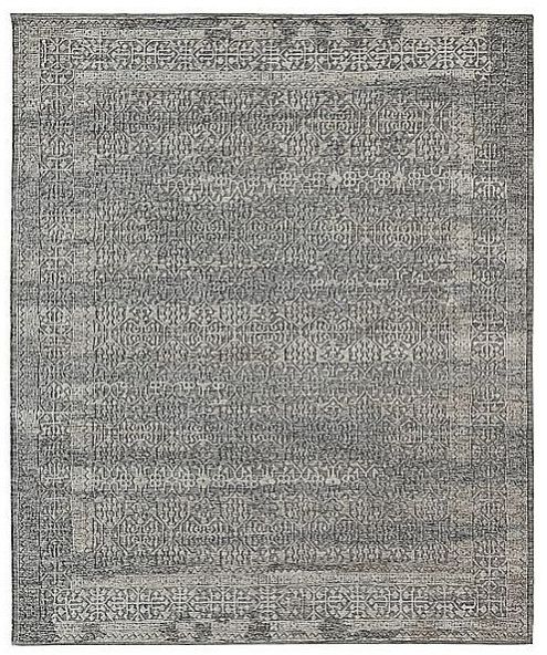 Dark Grey Woolen Hand Knotted Rug
