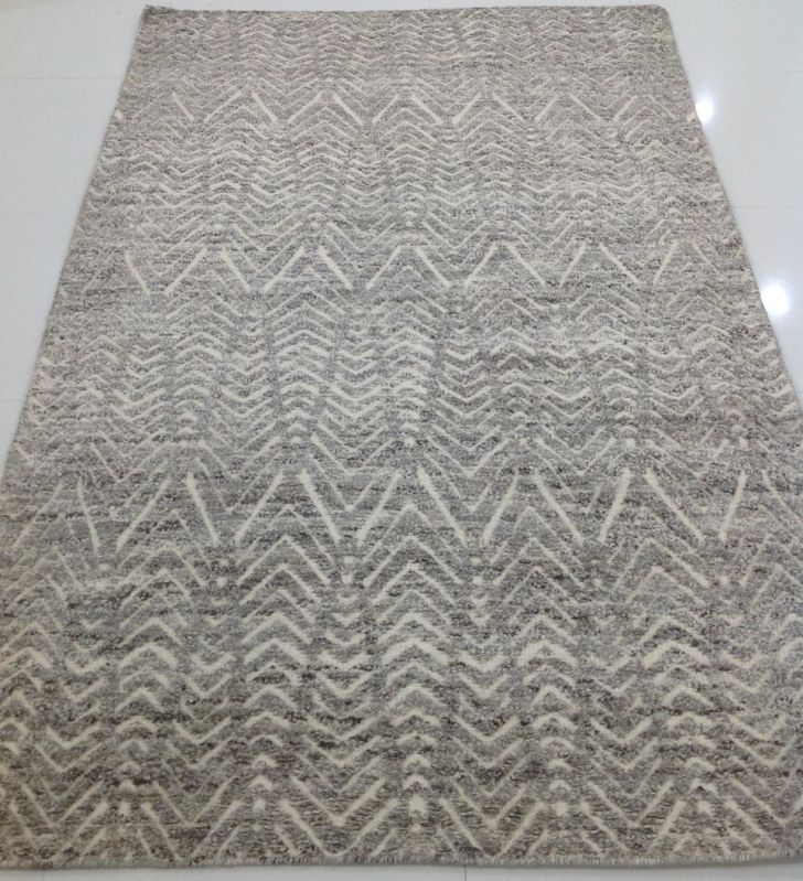 DSH-21-20 Grey Designer Semi Worsted New Zealand Wool Rug