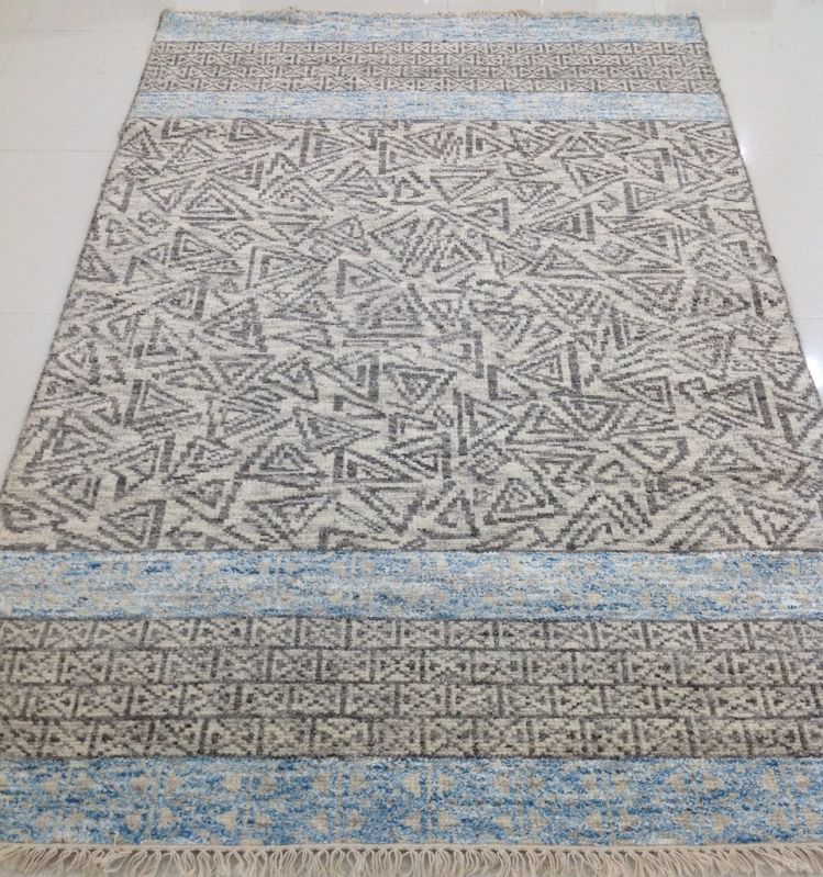 DSH-23-20 Grey and Blue Natural Woolen Rug