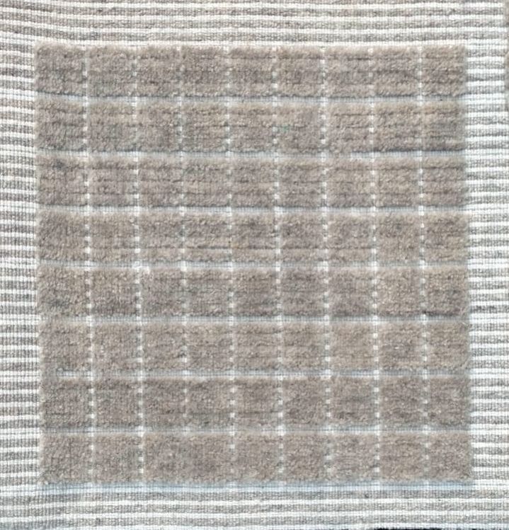MEH-PP-2205 Square Grey New Zealand Wool Cotton Floor Carpet