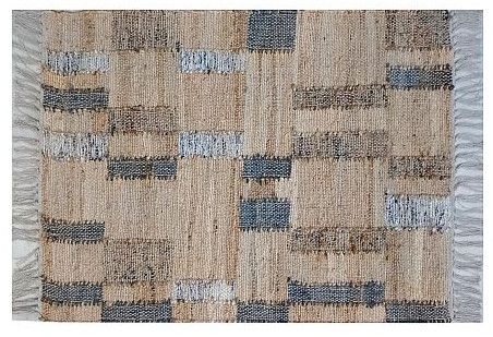 Multicolor Rectangular Flat Weave Jute Rug