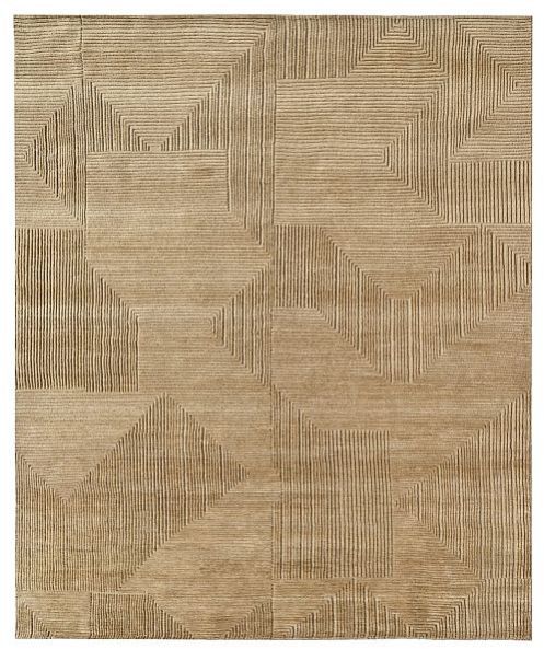 Woolen Beige Hand Knotted Rug