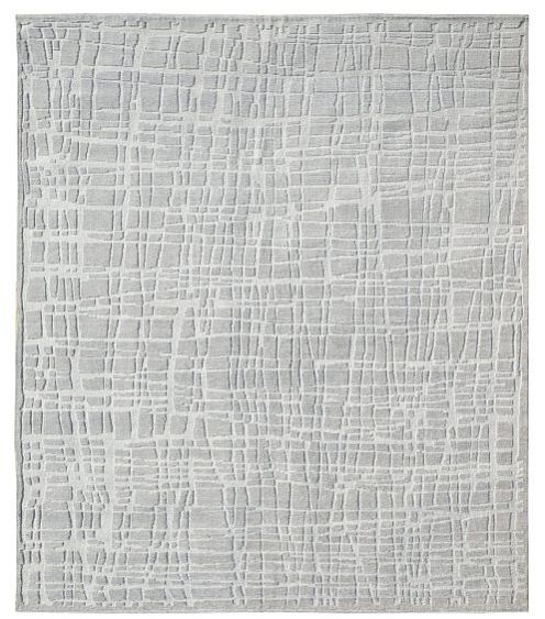Woolen Grey Hand Knotted Floor Rug