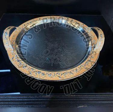 Color Coated Round Silver Plated Enamel Tray