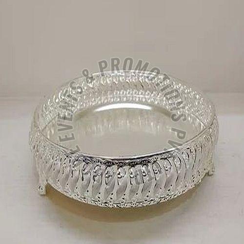 Decorative Round Silver Plated Serving Tray
