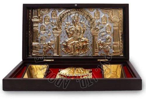 Gold Plated Wooden Laxmi Charan Paduka