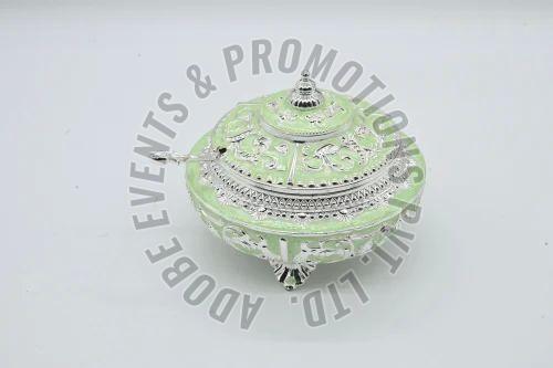 Silver Plated Enamel Sugar Pot