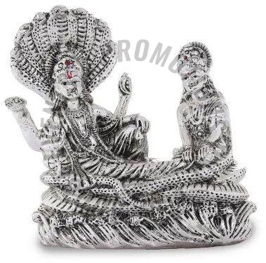 Silver Plated Resin Lakshmi Narayan Statue