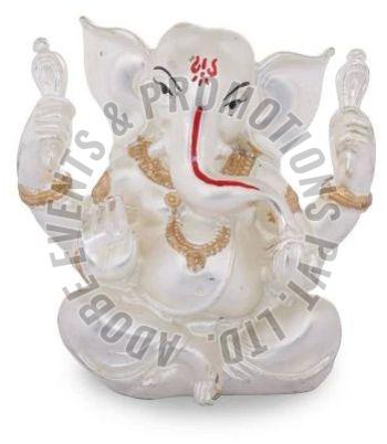 White and Golden Resin Ganesh Statue