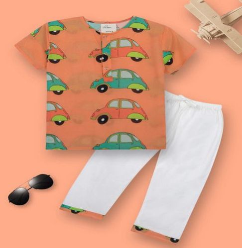 Boys Car Print Night Suits