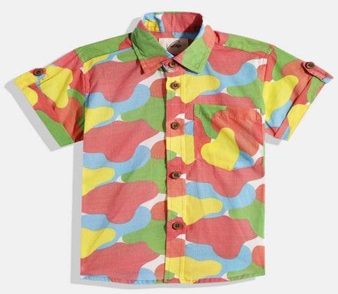 Boys Organic Cotton Red Sky Blue Shirts