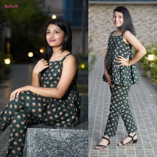 Girls Green Charm Co Ord Set