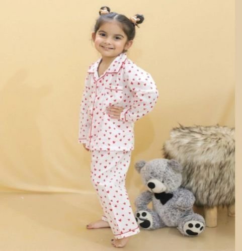 Girls Winning Red Night Suits