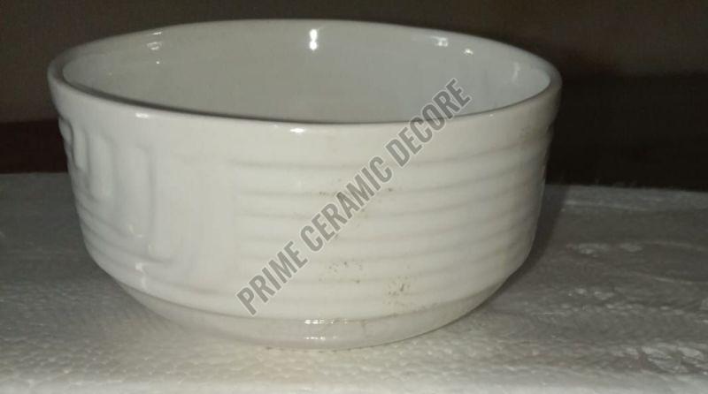 White Taj Ceramic Soup Bowl
