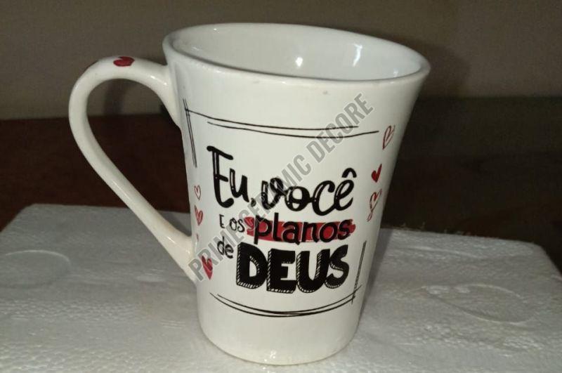 Printed White Diamond Ceramic Milk Mug