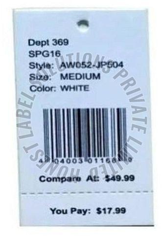 Polyester Price Tag Barcode Labels