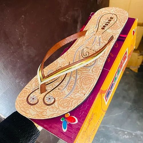 Ladies Flat PU Casual Slipper