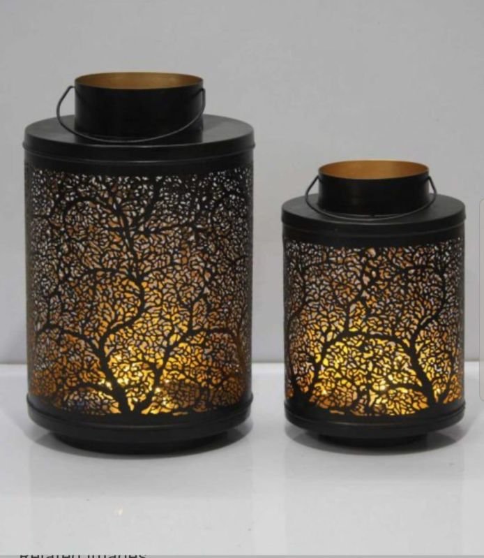 Enchanted Forest Black &AMP; Gold Lantern Set
