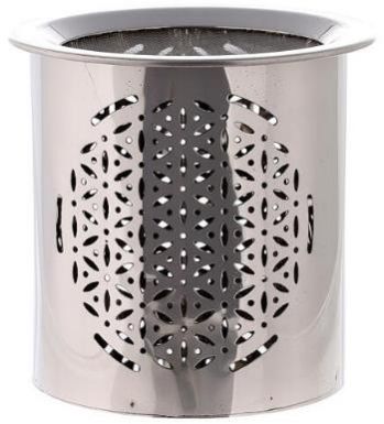Intricate Silver Cutout Incense Burner with Sieve