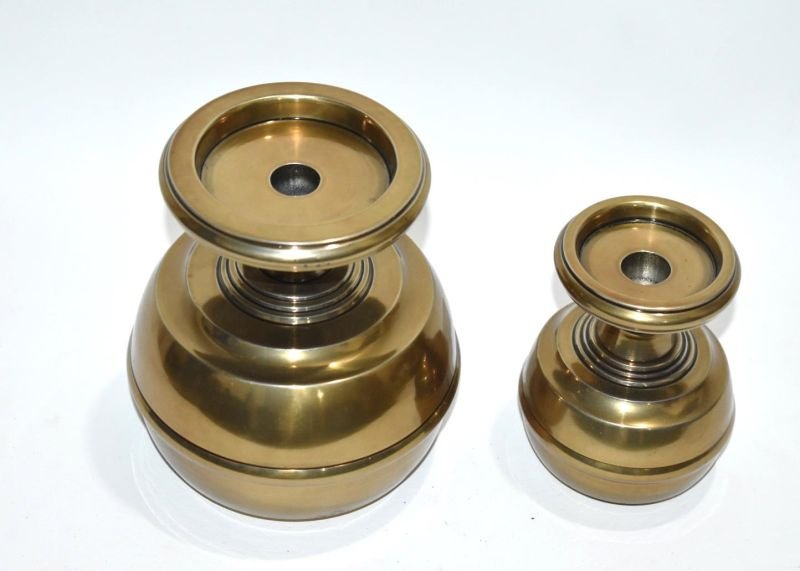 Luxe Gold Metal Candle Holder Set