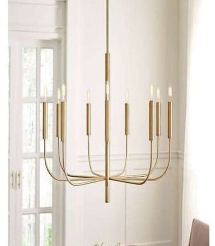 Modern 8-Light Wagon Wheel Chandelier
