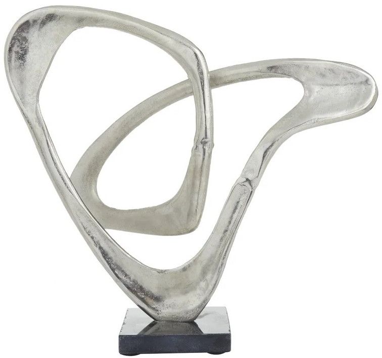 Modern Abstract Silver Sculpture