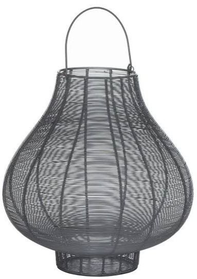 Modern Grey Metal Cage Lantern