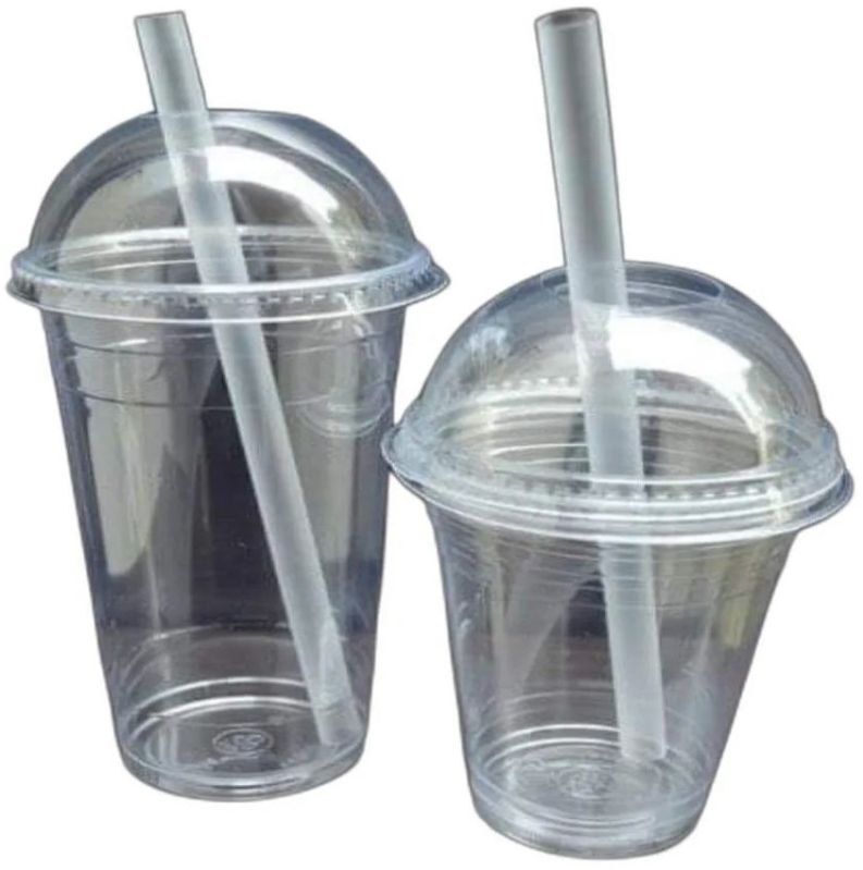 300ml Plain Plastic Glass with Dome Lid