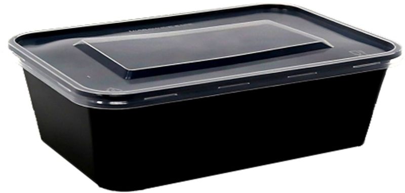 750ml Black Rectangular Plastic Container