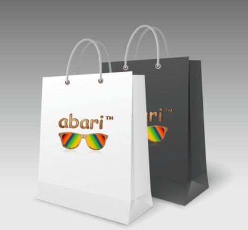 9x9x6 Inch Handle Printed Paper Bag