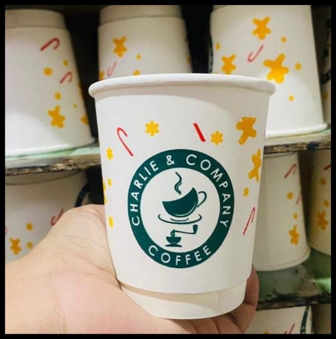 Printed Double Wall Paper Cup With Sipper Lid