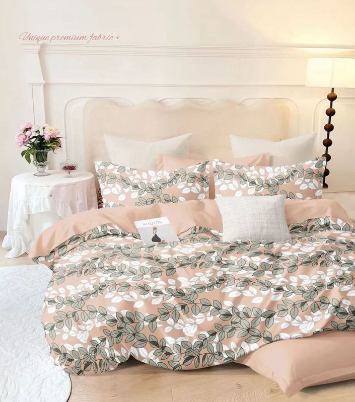 Designer 3 Pcs Ethinic Floral Print Double Bed Sheet