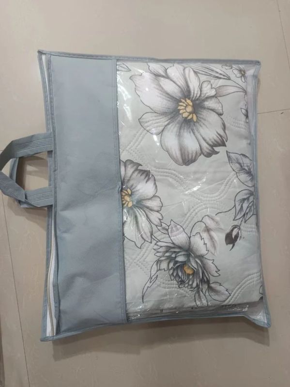 Grey Printed Ultrasonic Quilted Reversible Microfiber Comforter