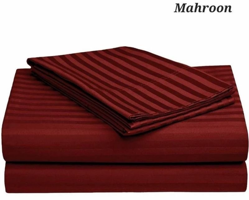 Polycotton Striped Hotel Bed Sheet
