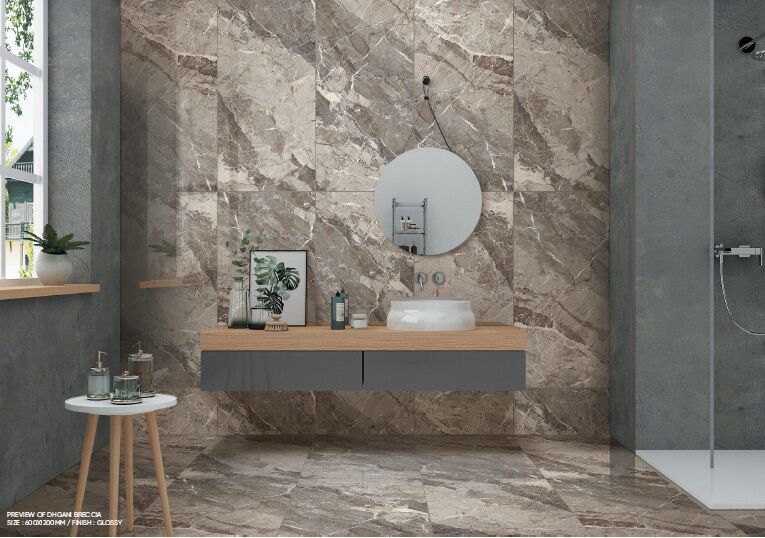 Dhgani Breccia Glossy Vitrified Tiles