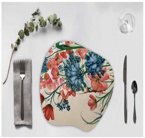 abstract floral designer table place mat