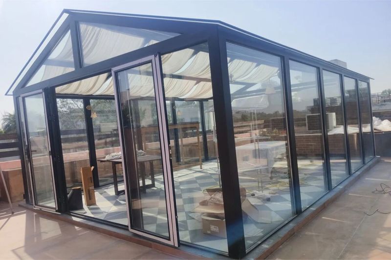 glass roofing shed